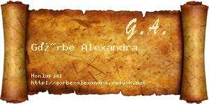Görbe Alexandra névjegykártya